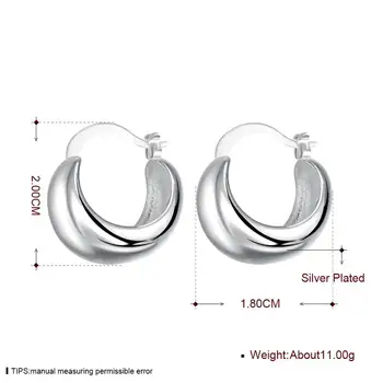 Engros-Pris, Kvinder Øreringe Af 925 Sterling Sølv Mode Halv Runde Hoop Øreringe Trendy Smykker