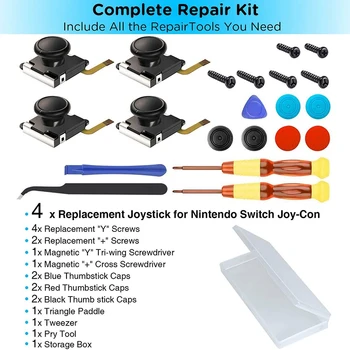 For Joycon Joysticket Erstatning For Nintendo Skifte Glæde Con -, Reparations-Kit indeholder 4 Analoge Thumb Stick Dele 21Pcs