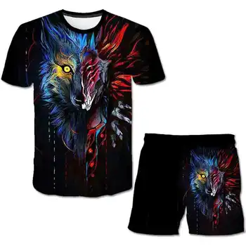 2020 Sommeren hot salg Ulven Børn Drenge T-shirts+korte bukser, Sommer Tøj 4-14-årige Børn Dreng dyre tøj, der passer