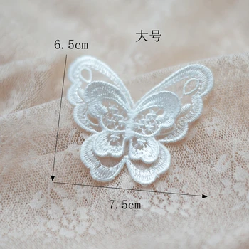 10Piece/masse DIY Butterfly buiter applique broderier og kniplinger patch gaze organza DIY lille blomst bryllup kjole tøj dekoration