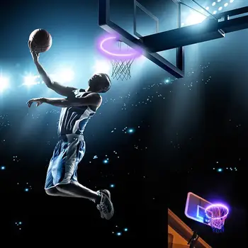 LED Kurv Hoop Sol Basketball Rim Spille På Nat Skydning til Udendørs Nat Voksne Børn, Uddannelse Spil