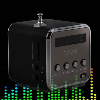 TD-V26 Bærbare Radio Højttaler Med LCD-Display Understøtter Micro SD/TF MP3-Afspiller, Digital FM-Kompatibel For Bærbar computer