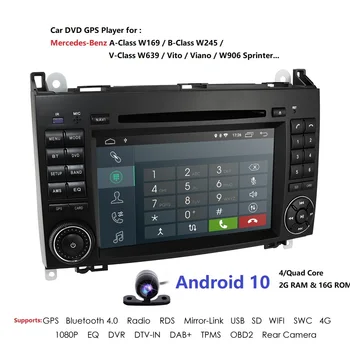 Bilen Multimedia-Afspiller, GPS Android-10 2-Din DVD-Automotivo Til Mercedes/Benz/Sprinter/B200/B-klasse/W245/B170/W169 Radio SWC DAB+