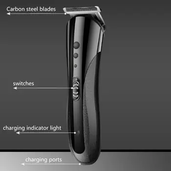 Kemei 3 i 1 Genopladeligt hair clipper skæg hår trimmer til mænd ansigt næse & barbering el-cutter hår skæremaskine