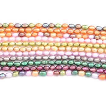 Naturlige 36cm Ris Form Punch Løse Perler af Høj Kvalitet ferskvandsperle for Smykker at Gøre DIY-Halskæde og Armbånd Tilbehør