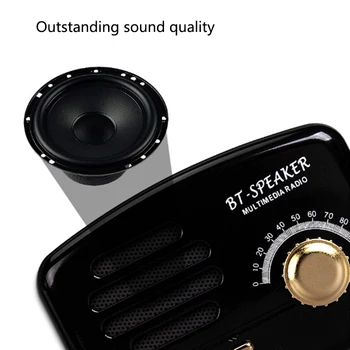 Mini Træ-Trådløse Bluetooth-Vintage Stil, FM-Radio Med Tung Bas Højttaler Støtte TF Kort Bærbare Audio-og Video-Enhed