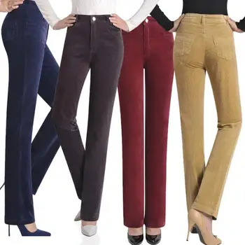 Hot Salg efteråret og vinteren lige kvinder bukser i velour bukser plus size 7xl Fløjlsbukser elastisk talje kvinder bukser