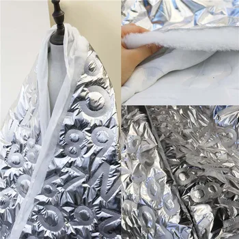 45cm*150cm/stykke Tre-lag klemt bomuld fortykket blødt spejl digital bomuld tøjet skinnende metallisk følelse designer stof