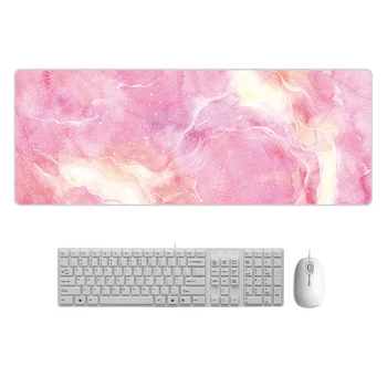 Stort Skrivebord Pad Smuk Blød naturgummi Pink Guld Hvid marmor Serie Mus Pad-Pladsen Gaming Mouse Pad med Låsning Kant