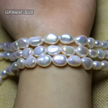 Engros Naturlige Ferskvands Uregelmæssig Form Pearl Perler Til Smykker at Gøre DIY Armbånd Halskæde 7-10 mm Strand 36 Pc '15