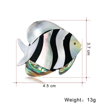 Enkle, Naturlige abaloneskal Tropiske Fisk Sød Broche Pin-kode til Pige, Kvinder Mode Smykker Corsage Tilbehør Engros