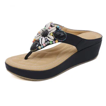 YAERNI Klip-klappere kvinde sommer klip tå sandaler stranden sko kvinder brand design kiler sandaler åndbar sandalias E698