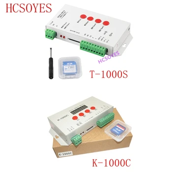 K-1000C (T-1000VIS Opdateret) controller K1000C WS2812B,WS2811,APA102,T1000S WS2813 LED 2048 Pixels Program Controller DM5-24V