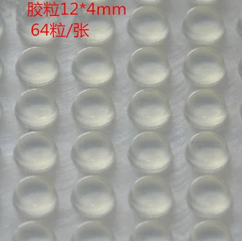 320pcs 12 mm x 4 mm klart anti-slip silikone gummi plast kofanger dæmper stød absorber 3M selvklæbende silikone fødder pads