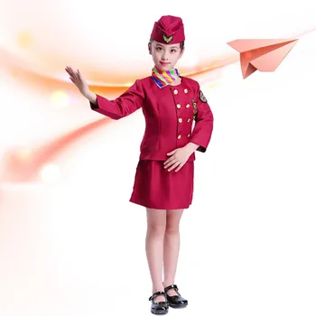 Børn Drenge Halloween Pilot Cosplay Kostumer Carnival Part Bære Stewardesse Kjole til Børn Piger Team Præstation