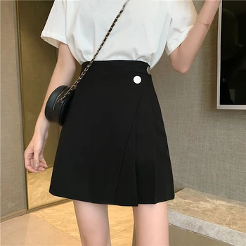 Nederdele til Kvinder af Høj-taljen Plisserede Solid Enkle Trendy Alle-match koreansk Mini-nederdel Elegante Damer Streetwear Leisure A-linje Ulzzang
