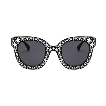 RBRARE Runde Diamant Solbriller Kvinder Vintage solbriller Mænd Candy Farver Oculos Feminino Luksus Brand Cat Eye Briller