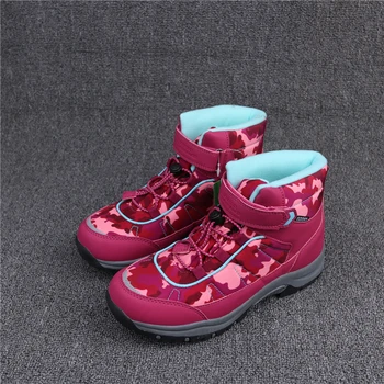 Kids vinter vandtæt skridsikker bærbare vandrestøvler drenge piger super kvalitet termisk trekking gå bomuld sne sko