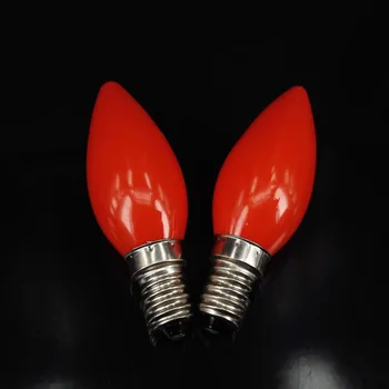 Rød LED-Lampe Stearinlys E14 E12 220V Små Snegle Lysestage med levende Lys Pære 20pcs