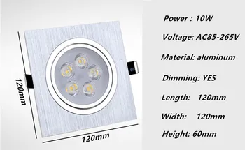 6W/10W/12W/14W/20W/28W Square enkelt dobbelt led Loft dæmpbar Epistar LED Forsænket loft lampe Spot lys AC110V-220V