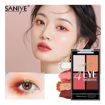 SANIYE Eyeshadow Make Up Palette Med 4 Farver Øje Glimmer øjenskygge i en Mat Glans Skønhed øjenskygge palle Eye Makeup Kosmetik E0425