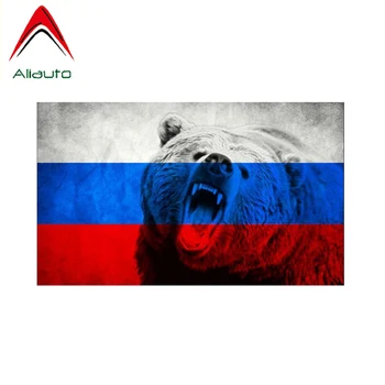Aliauto Personlighed Kreative Bil Mærkat Dyre-Bear Rusland Flag Vandtæt Solcreme Anti-UV-Reflekterende Decal PVC,15 cm*9cm