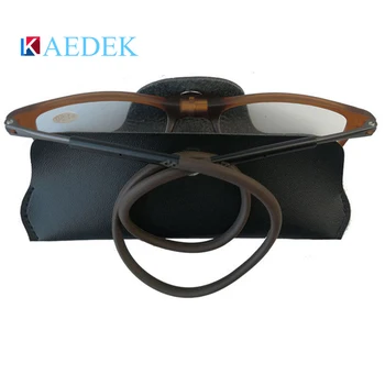2020 ny Unisex Hængende Hals Hængende Hals Folde Magnetiske sæt max bærbare hængende bælte magnetisk spænde Læder briller sag