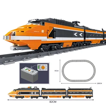 KAZI byggesten Byens el-Drevet Diesel railway rc Toget Fragt varmt Spor Model bil Technic lastbil Legetøj for Børn