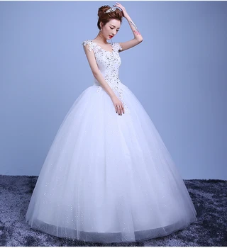 LAMYA Crystal Lace Wedding Dress Red Beige Brud Dressbrautkleid Vestido Kvinder Diamant Gravid Plus Size Brudekjole, Kniplinger Op