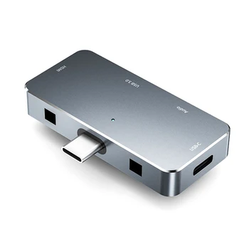 Multi-funktion 4-i-1 USB-C-Hub Type C 4K-HDMI-USB 3.0-100W PD 3,5 mm Jack Adapter Dock Docking Station til iPad Pro 2020 2018
