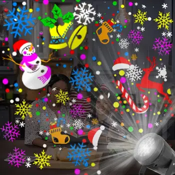 16 Mønstre Jul Projektor Lys Udendørs Vandtæt LED Snefnug Projektion Lampe Til Holiday Party Bar X-mas Dekorationer