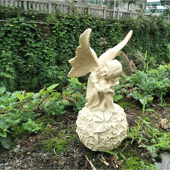 Kreative Amor Flower Fairy Harpiks Sød Engel, Statuer Lysestage Havearbejde Ornament Indretning Gården Indre Gårdhave Skulptur Tilbehør