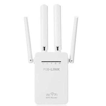 PIXLINK WR09 Oprindelige Trådløse Wifi Repeater 300Mbps Universal Lang Række Router Med 4 Antenner AP/Router/Repeater 3i1-Tilstand