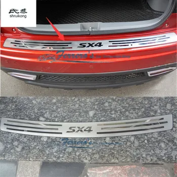 Gratis forsendelse bil styling for 2007-2012 2013 Suzuki SX4 Rustfrit Stål tilbage bageste bagagerummet Vindueskarm Scuff Plate Beskyttelse pedal