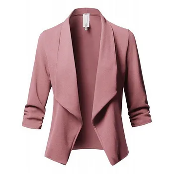 Blazer 3XL Oversized Blazer Kvinder og Elegante Damer Mujer Office Hvid Sort Pink Kaki Plus Size Veste Femme Blazer