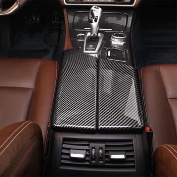 Bil styling Carbon fiber Til BMW 5-Serie F10 F18 Bageste aircondition vent ramme Armlæn max panel outlet klistermærker Dækker trim