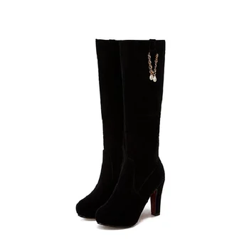 Cresfimix kvinder, mode i høj kvalitet, 10 cm høj hæl støvler dame sort behagelig efteråret støvler kvindelige cool rød vinter støvler a2300