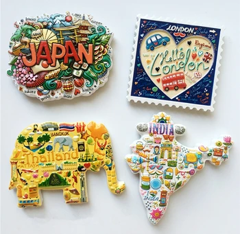 Japan, Thailand, STORBRITANNIEN, Indien Topografiske Kort 3D Køleskab Magnet Rejse Souvenir-Køleskab Magnetiske Klistermærker Hjem indenfor dekoration