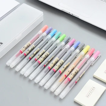 12 stk/masse Japansk Stil Farvet Gel Pen med Memo Pads Set 0.5 mm Blæk Farve Kaffefaciliteter Penne Skolens Kontor for at Skrive Papirvarer Levering