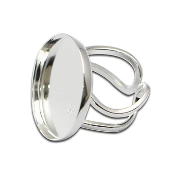 Beadsnice 925 Sterling Sølv Tilpasse Smykker at Gøre 25mm Ring Base Indstilling Ringe Tomme