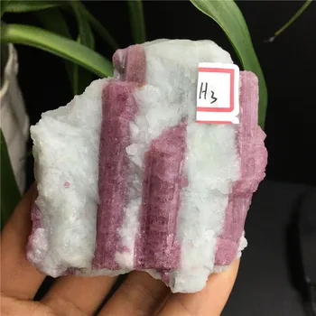 Naturlige Pink Turmalin Mineral Krystal Rå Sten Prøve