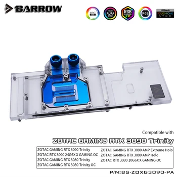 Barrow 3080 3090 GPU Vand Blokere for ZOTAC RTX 3080 3090 X GAMING, Fuld Dækning ARGB GPU Køler, BS-ZOXG3090-PA