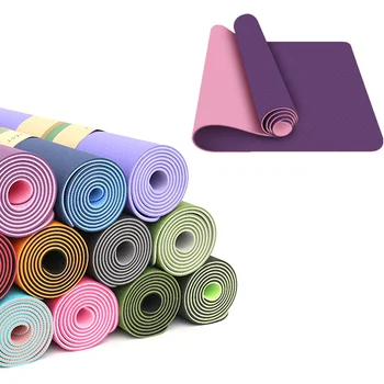 Nye 6mm Thickend Fitness måtter skridsikre måtter til yoga TPE Fitnesscenter pads er sports pude gymnastik-pilates måtter med puder yoga mat