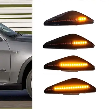 2stk Fortløbende Dynamisk Strømmende LED Side Markør Lys blinklys Lys Blinker For BMW X5 E70 F25 X3 E71 X6 2007-2013