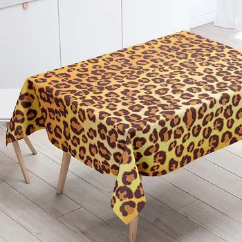 Rektangulær Duge Dekorative Tabel Dække 3D-Print Leopard Abstrakte spisebord Klud