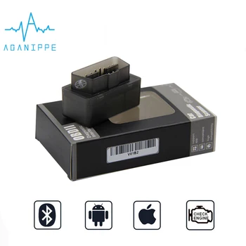 Aganippe Elm327 V1.5 OBD2 Bluetooth-Adapter Bil Scanner elm 327 1.5 OBD Bluetooth 4.0 Bil Diagnostisk Værktøj Smart Værktøj Til iPhone
