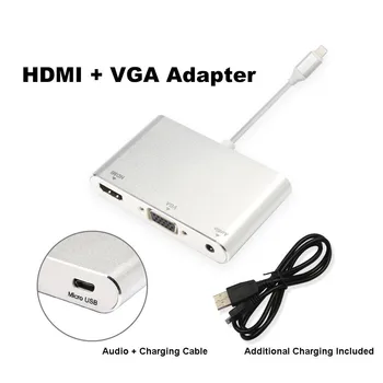 Plug and Play-HDMI-Kabel-Adapter Telefon Lyd-Video til TV Projektor til iPhone 8 PLUS X 7 6S 6 Plus 5 5S Til iPad Pro Air Mini