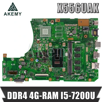 Nye!! X556UAK Laptop bundkort Til Asus X556UQM X556UV X556UQK X556UF X556UJ X556UB oprindelige bundkort DDR4 4G-RAM, I5-7200U