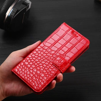 Pung Sag for Huawei Honor 8 8C 8X 8Lite 8A Crocodile hud Læder Bog Telefon Taske Flip Cover Magnet Coque tilfældet Med Rem