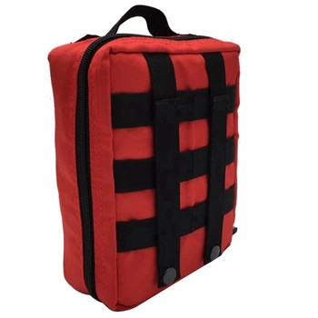Offentlig First Aid Kit Udendørs Sport Rød Nylon Vandtæt Tværs Af Messenger Taske Familie Rejser Nødsituation Taske